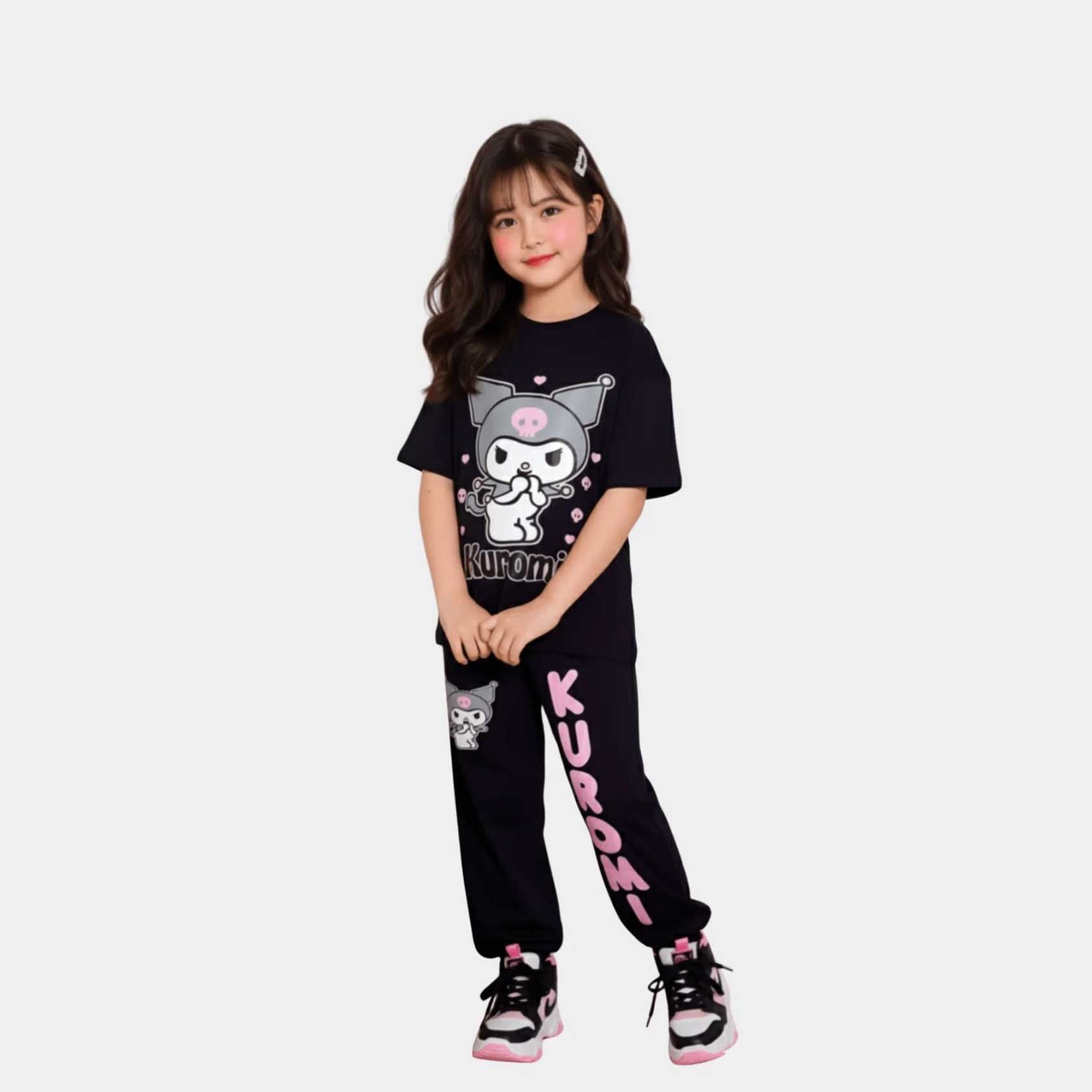 kids-girls-kuromi-t-shirt-long-pants-set-5885710-2